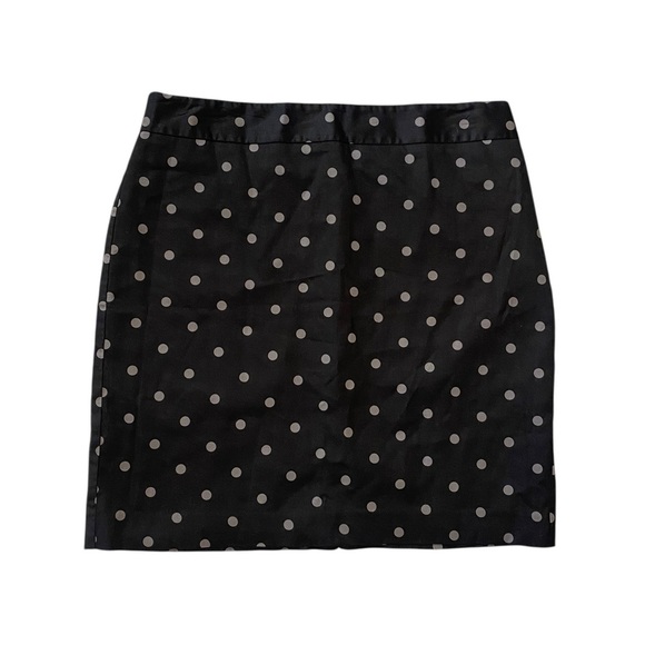 LOFT Black Silver Polka Dot A-Line Skirt - Picture 1 of 7
